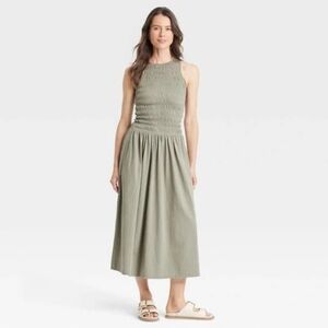 Universal Thread Olive Smocked Top Maxi Dress XL
